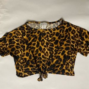Knotted Cheetah Print crop top